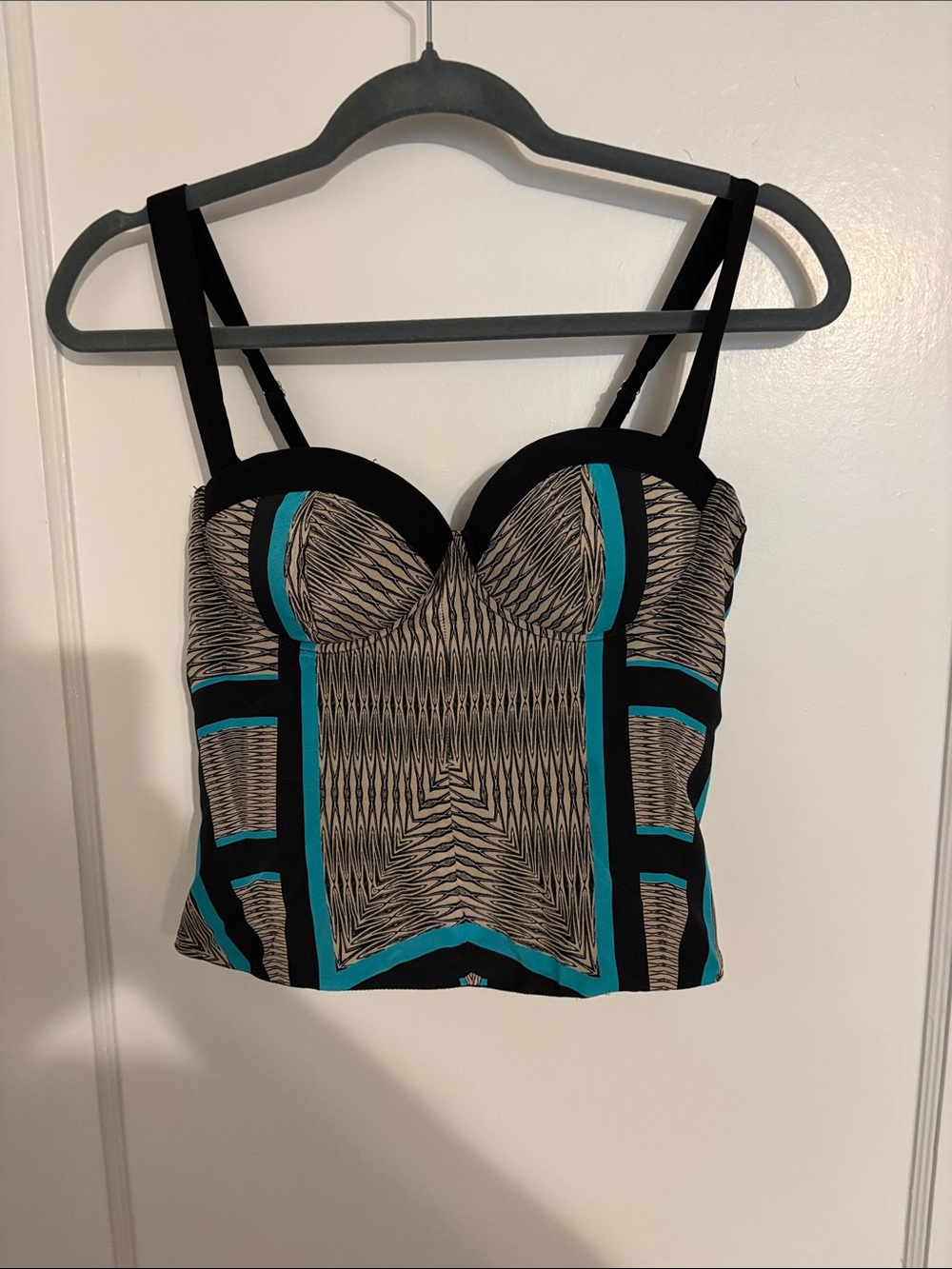 Guess by Marciano Black Bustier Top with Gold Hardware